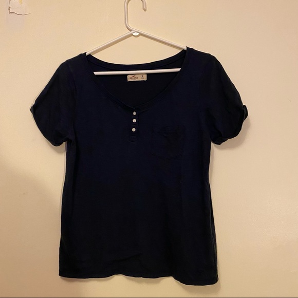 Hollister Navy Scoop Neck Tee M - Picture 6 of 6